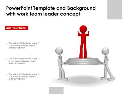 Powerpoint template and background with work team leader concept