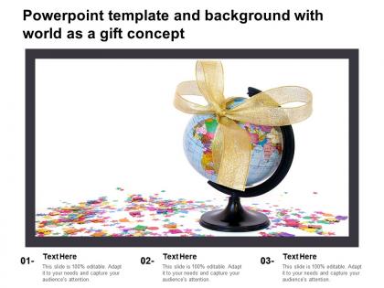 Powerpoint template and background with world as a gift concept