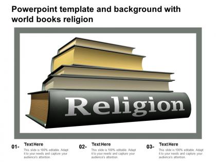 Powerpoint template and background with world books religion