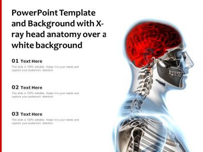 Powerpoint template and background with x ray head anatomy over a white background
