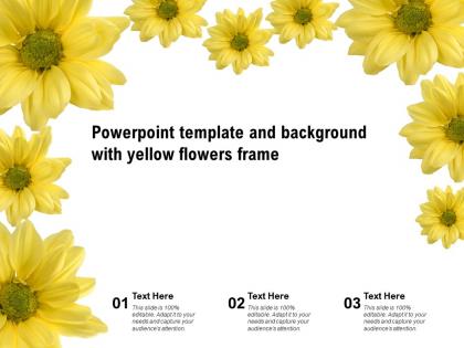 Powerpoint template and background with yellow flowers frame