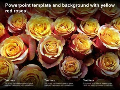 Powerpoint template and background with yellow red roses