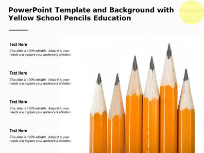 Powerpoint template and background with yellow school pencils education