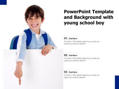 Powerpoint template and background with young school boy