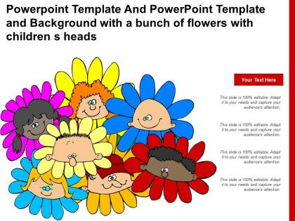 Powerpoint template and powerpoint template and background with a bunch of flowers with children s heads
