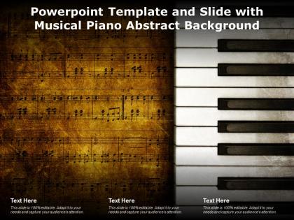 Powerpoint template and slide with musical piano abstract background