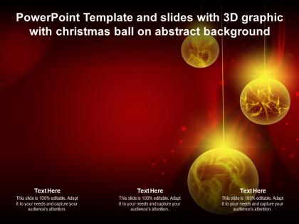 Powerpoint template and slides with 3d graphic with christmas ball on abstract background