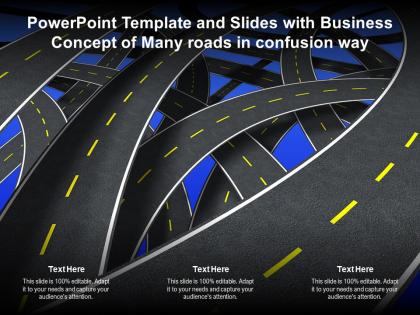 Powerpoint template and slides with business concept of many roads in confusion way