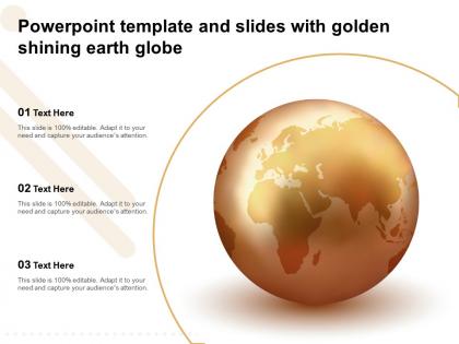 Powerpoint template and slides with golden shining earth globe