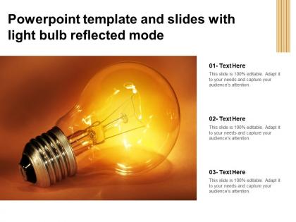 Powerpoint template and slides with light bulb reflected mode