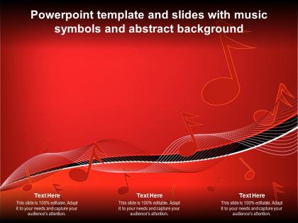 Powerpoint template and slides with music symbols and abstract background
