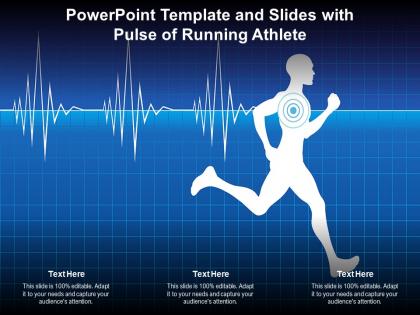Powerpoint template and slides with pulse of running athlete