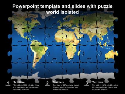 Powerpoint template and slides with puzzle world isolated