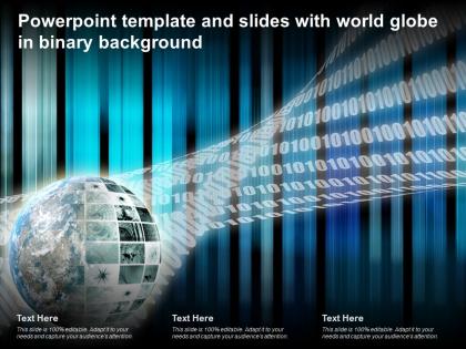 Powerpoint template and slides with world globe in binary background
