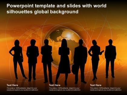 Powerpoint template and slides with world silhouettes global background