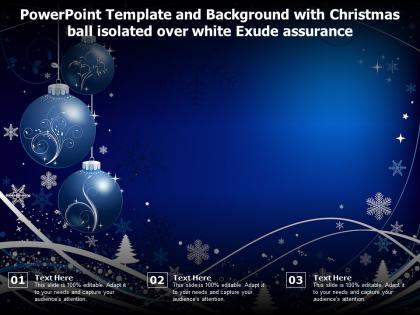 Powerpoint template and with christmas ball isolated over white exude assurance