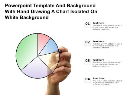Powerpoint template and with hand drawing a chart isolated on white background