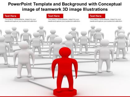 Powerpoint template background with conceptual image of teamwork 3d image illustrations
