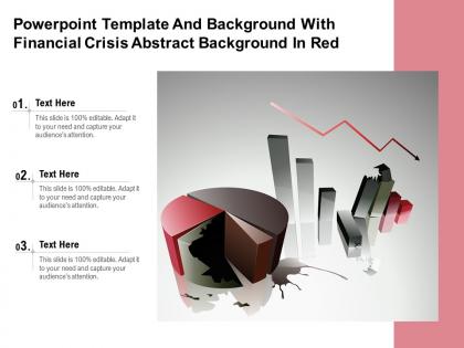 Powerpoint template background with financial crisis abstract background in red