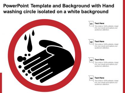 Powerpoint template background with hand washing circle isolated on a white background