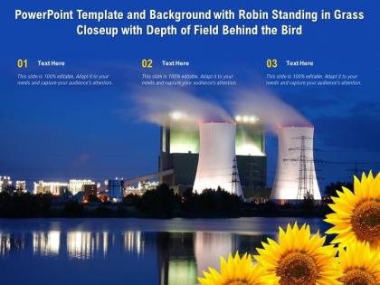 Powerpoint template background with save the nature concept with sunflower and oil power plan