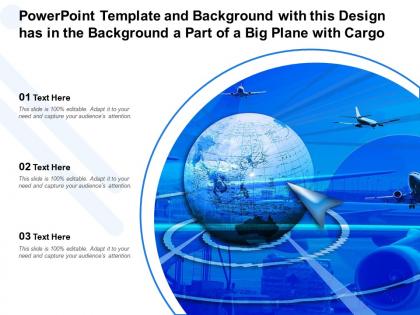 Powerpoint template background with this design has in the background a part of a big plane with cargo