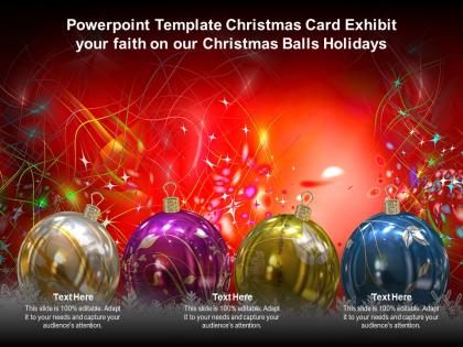 Powerpoint template christmas card exhibit your faith on our christmas balls holidays