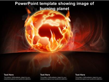 Powerpoint template showing image of burning planet