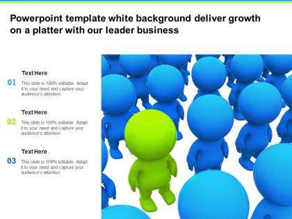 Powerpoint template white background deliver growth on a platter with our leader business