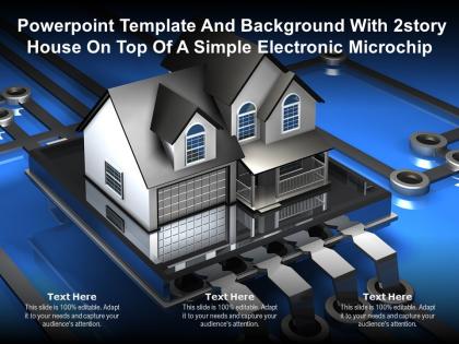 Powerpoint template with 2story house on top of a simple electronic microchip