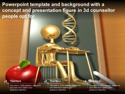 Powerpoint template with a concept and presentation figure in 3d counsellor people opt for