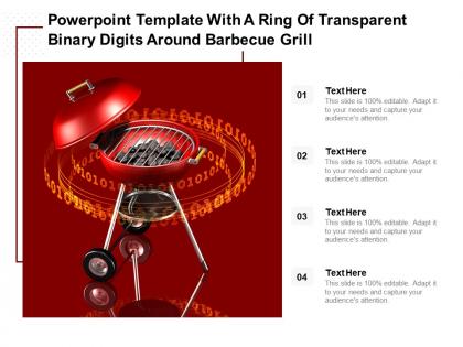 Powerpoint template with a ring of transparent binary digits around barbecue grill
