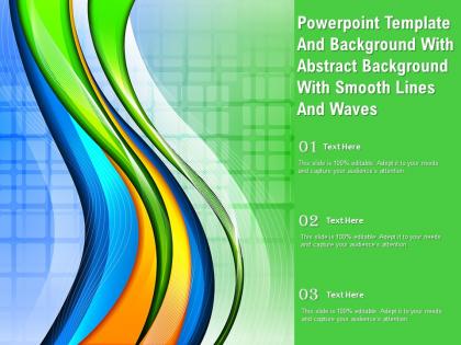 Powerpoint template with abstract background with smooth lines and waves