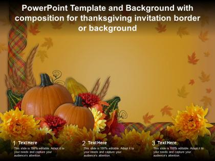 Powerpoint template with composition for thanksgiving invitation border or background