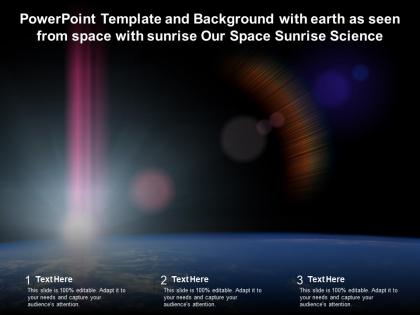 Powerpoint template with earth as seen from space with sunrise our space sunrise science