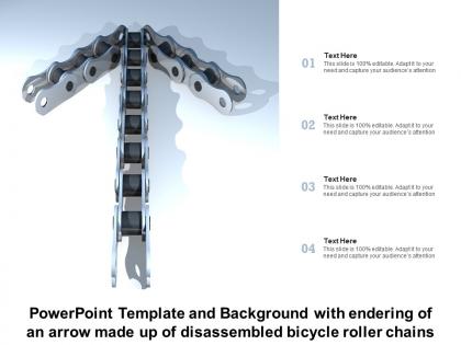 Powerpoint template with endering of an arrow made up of disassembled bicycle roller chains
