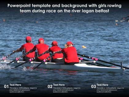 Powerpoint template with girls rowing team during race on the river lagan belfast
