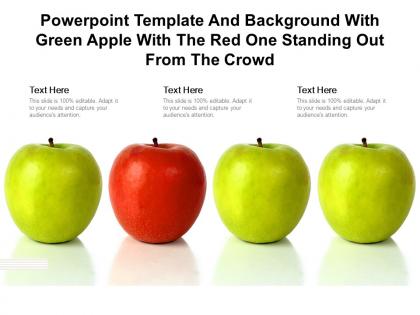 Powerpoint template with green apple with the red one standing out from the crowd
