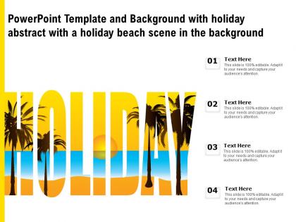 Powerpoint template with holiday abstract with a holiday beach scene in the background