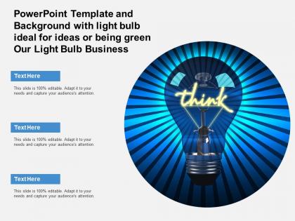 Powerpoint template with light bulb ideal for ideas or being green our light bulb business