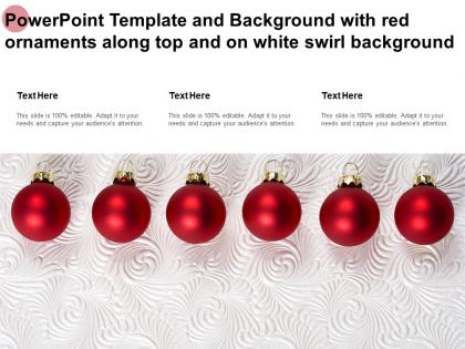 Powerpoint template with red ornaments along top and on white swirl background