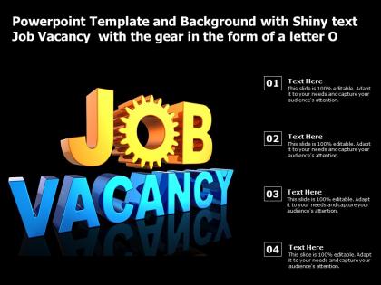 Powerpoint template with shiny text job vacancy with the gear in the form of a letter o