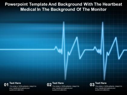 Powerpoint template with the heartbeat medical in the background of the monitor