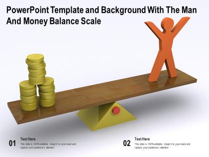 Powerpoint template with the man and money balance scale