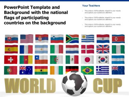 Powerpoint template with the national flags of participating countries on the background