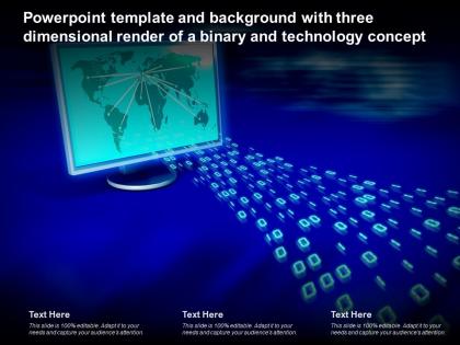 Powerpoint template with three dimensional render of a binary and technology concept