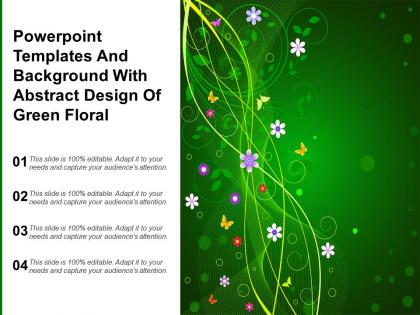 Powerpoint templates and background with abstract design of green floral