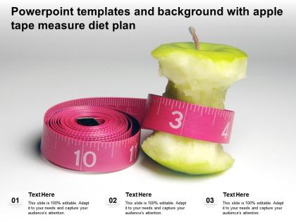 Powerpoint templates and background with apple tape measure diet plan