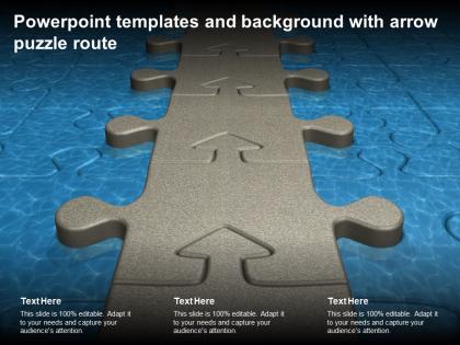 Powerpoint templates and background with arrow puzzle route