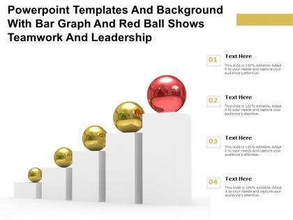 Powerpoint templates and background with bar graph and red ball shows teamwork leadership